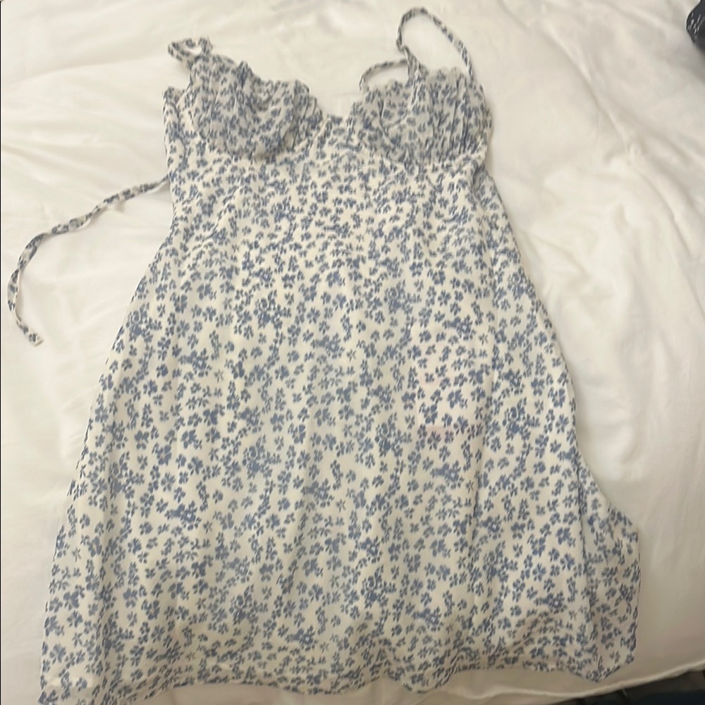 Floral Blue and White Women's mini dress